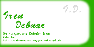 iren debnar business card
