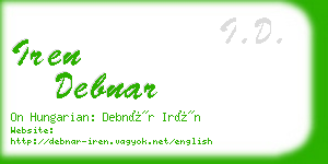 iren debnar business card